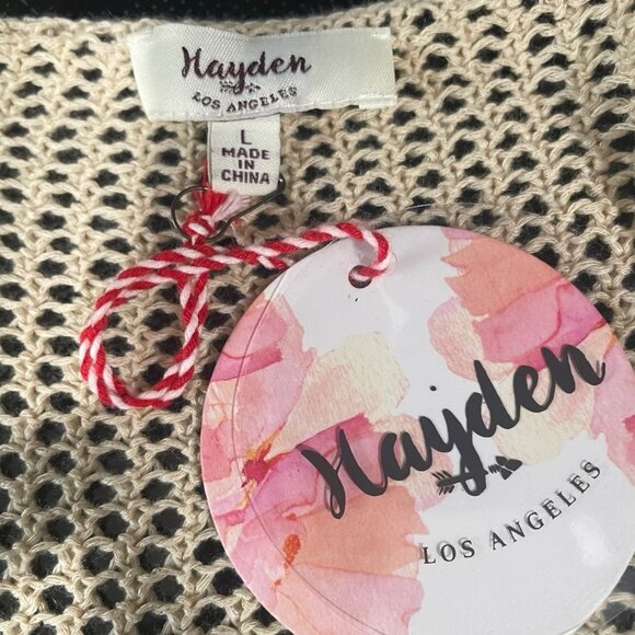 Hayden Los Angeles Yellow Crochet Top Sleeveless Sundress L Boho Flowy Festival - Picture 2 of 9